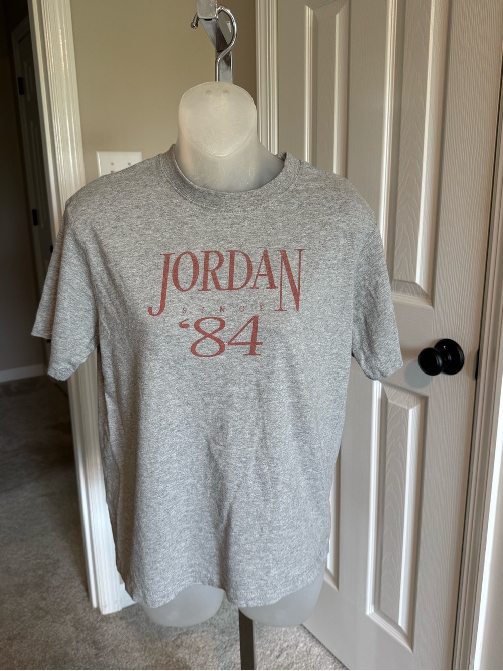 Jordan Grey Short Sleeve Tee with Red '84 Graphic